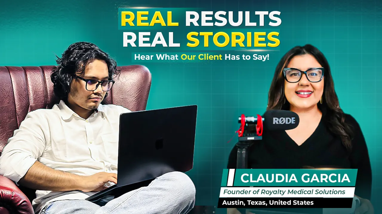 Video testimonial from Claudia Garcia about website design, seo & thumbnails